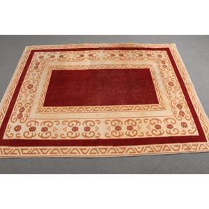 Turkish Rug, 4.5x6.1 ft Vintage Rug, Red <b>Brown</b> Floral <b>Wool</b> Rug - Product Image 2