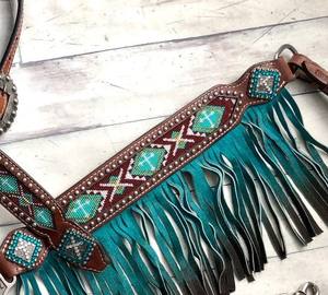 Nouveau Stock importé cuir de vachette Western cheval selle à bascule importé usiné à la main Endurance cheval tête collier de poitrine - Product Image 6