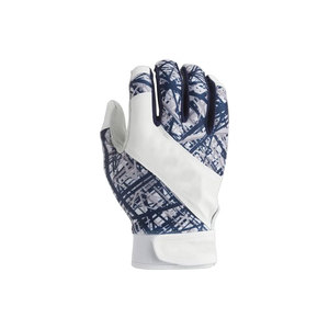 Adult Full Finger Baseball Glove Synthetic Material Non-Slip Hook And Loop Closure White <b>Blue</b> All Seasons Right-Handed - Product Image 1