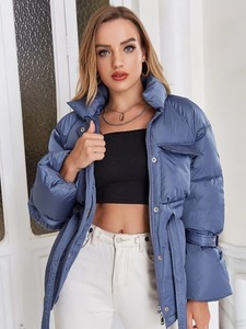 Customized Size Stylish Woman's Puffer <b>Jacket</b> Multiple Colors Fashionable Zipper Design Winter Warm Woven <b>Jacket</b> - Product Image 3