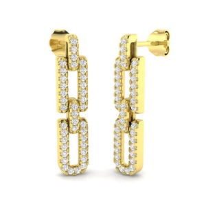 Pendientes Delicados de Diamantes con Corte Redondo en Forma de Clip, 0.55 Ct, Diamantes Cultivados en Laboratorio en Platino, para Bodas y Fiestas - Product Image 1