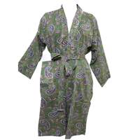 Robe Kimono Florale pour Femme, Peignoir Imprimé à la Main, 100% Coton Doux Tissé, Style Décontracté, Lot en Gros