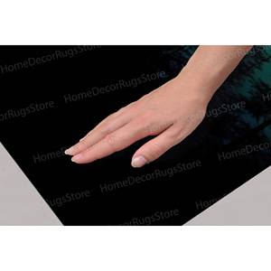 Tapis en laine imprimé patchwork paysage Aurore Boréale, tapis traditionnel en velours écologique avec envers en latex pour la maison de luxe - Product Image 3