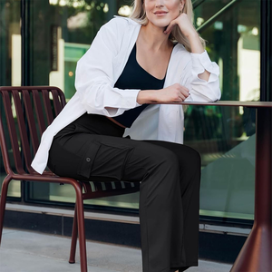 Pantalones Cargo de cintura alta con estampado personalizado para mujer, pantalones de trabajo de talla grande al por mayor de Cordura, estilo holgado para uso diario - Product Image 5