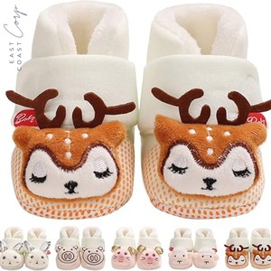 รองเท้าผ้าฝ้ายสำหรับเด็กผู้ชายและเด็กผู้หญิง, รองเท้าผ้าฝ้ายกำมะหยี่อบอุ่นห่วงตะขอสีทึบรองเท้าเดิน - Product Image 1