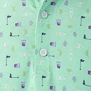 Chemise de performance pour homme |   Maillot à manches courtes |   Drapeau de golf vert menthe avec motif vin, impression numérique |   Respirant et anti-humidité - Product Image 4