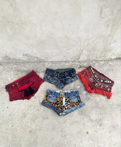 Pantalones Cortos de Mezclilla para Mujer, Estilo Veraniego, con Lentejuelas y Apliques, Sexy, Mini, para Chicas - Product Image 1