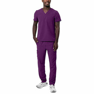 Utilisation hospitalière 2024 ensembles d'uniformes de gommage de bonne qualité personnalisés en gros uniformes médicaux à manches courtes pour hommes - Product Image 1