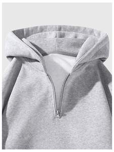 Sudadera con capucha de invierno para hombre personalizada de alta calidad 100% algodón MOQ bajo y cremallera de cuarto para uso al aire libre sudaderas con capucha para hombre - Product Image 4