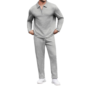 Chándal informal para hombre, chándal de punto transpirable atlético, conjunto de 2 piezas de manga larga para correr, trotar, conjuntos deportivos - Product Image 3