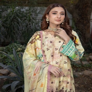 Vestidos Panjabi paquistaníes bordados en viscosa para mujer, trajes de tres piezas con diseño SAMAR Dr Haris Vol, ropa India pakistaní - Product Image 3