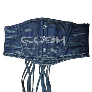 Corsé Reductor de Cintura con Varillas de Acero, Satén Negro, Estilo Waspie, OEM/ODM, Proveedor de Corsés Transpirables - Product Image 1