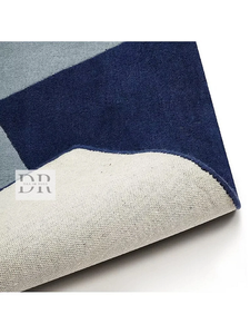 Alfombra de Lana Azul Estrella de Lujo, Hecha a Mano, Diseño Moderno, Antideslizante, Lavable, Tamaño Personalizable, Alta Calidad para Comedores y Oficinas - Product Image 4