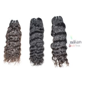 ผมแท้แบบเวอร์จินอินเดียจากวัด  แบบเวฟ  สีดำธรรมชาติ  สำหรับผู้หญิง  แบบมัด  ผลิตด้วยเครื่องจักร  จัดเรียงเกล็ดผม  คุณภาพเรมี่  ขายส่ง - Product Image 4