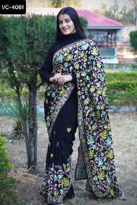 Hot Selling New Indian Women Wear Soft Georgette Saree with Embroidery Work Wholesale Price Traditional Wear Saree with Blouse - Product Image 4