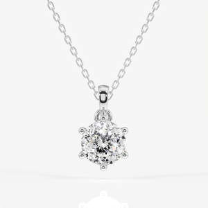 จี้ทอง 14K ประดับเพชรโมอิสซาไนต์ทรงโปรตุเกส ดีไซน์หกขา - Product Image 3