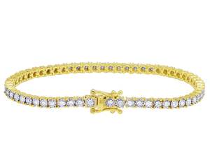 Bracelet de tennis en diamant cultivé en laboratoire de taille ronde en or rose intemporel 10K bijoux de luxe unisexe idée cadeau - Product Image 3