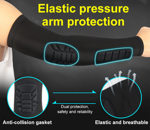 <b>Men</b> Sports Riding Protective Guard Anti Collision Basketball Elbow <b>Arm</b> <b>Sleeves</b> Honeycomb Pads Brace - Product Image 2