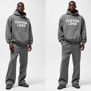Hombre personalizado 100% algodón de gran tamaño de lana Drop Shoulder French Terry Hoodie Y2k Hip Hop Heavyweight Streetwear chándal - Product Image 6