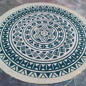 Tapis et moquettes modernes imprimés, antidérapants, écologiques, adaptés aux animaux domestiques, fabriqués à la machine en jute - Product Image 1