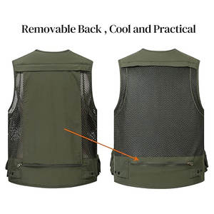 Gilet tactique en coton laine à séchage rapide pour hommes, logo personnalisé, veste de travail multifonctionnelle, respirante, pêche, chasse, plein air - Product Image 4