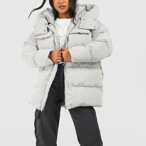 Chaqueta de plumón personalizada de alta calidad, chaqueta de plumón acolchada de burbujas transpirable para mujer con capucha, chaqueta acolchada para mujer - Product Image 5