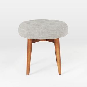 Tabouret ottoman mobile artisanal au design moderne de ferme, avec base en bois, pour la maison et l'hôtellerie, Inde - Product Image 5