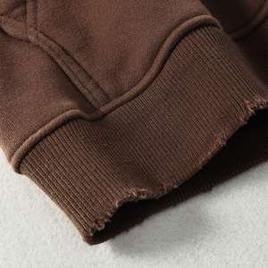 Sweat-shirt à capuche pour homme en molleton épais 100% coton, coupe oversize à épaules tombantes, avec poche, broderie 3D de logo personnalisé, collection hiver - Product Image 5