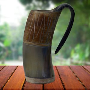 Vente chaude Meilleure Qualité Artisanat Naturel-Sculpté À La Main Ox/Vache Viking Corne À Boire Tankard - Product Image 3