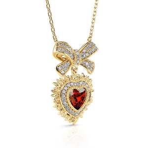 Collier en argent sterling Jeulia Radiant Love Halo Heart Cut, cadeau idéal - Product Image 2