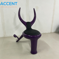 Fauteuil d'appoint en fibre de verre massif sculpté en forme de corne de taureau, avec coussin rembourré, chaise longue design, couleur personnalisée, décoration de villa