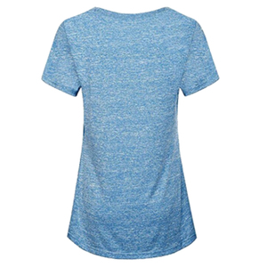 Premium Women Polyester/Cotton V-neck Casual Breathable Plus Size Logo T <b>Shirts</b> Soft Loose Fit Summer Stylish Basic Tee Top - Product Image 5