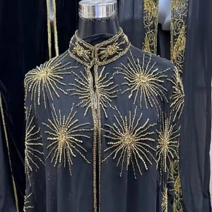 ชุดเดรสยาวอาบายาสไตล์อาหรับสำหรับงานปาร์ตี้ประดับลูกปัดชุดเดรสงานแต่งงานเสื้อคลุมชายหาดสไตล์อาหรับสำหรับความยาวพื้น - Product Image 1