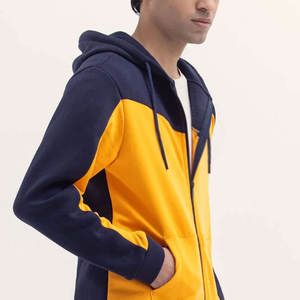 100% haute qualité couleur personnalisée hommes sweat à capuche zippé couleur unie et motif hommes sweat à capuche zippé - Product Image 2