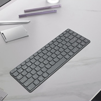Vente chaude ultra-mince portable en alliage d'aluminium anodisé sablé clavier BT sans fil pour Mac PC iPhone iPad IOS Android