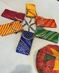 Indian Handmade Cotton <b>Mobile</b> Cover Tie-Dye Bandhani Pouch Unique Wedding Gift Party Favor New Year Back School Return Gift - Product Image 5