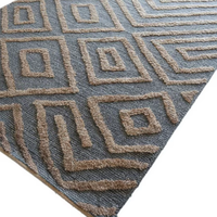 Tapis d'intérieur en polyester à poils ras, antidérapants, fabriqués à la machine, style kilim, tissage plat, vente en gros |   Tapis à motif floral avec envers en jute