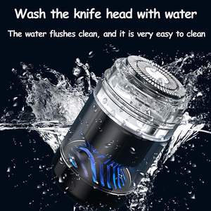 Mini rasoir électrique portable pour hommes, corps transparent avec moteur rapide, charge rapide pour la maison et les voyages, rasoir rotatif USB - Product Image 5