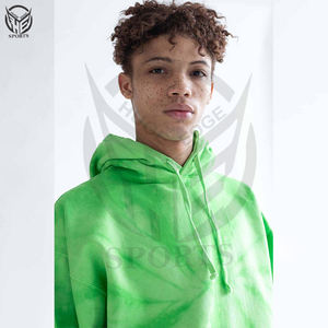 Sweat à capuche en molleton français lourd, imperméable, délavé et tie-dye, pour hommes, vente en gros - Product Image 5