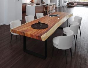Table à manger en bois massif de haute qualité, finition naturelle, pour meubles de maison et d'hôtel - Product Image 4