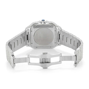 Automatic Wind Fashion Moissanite Quartz <b>Watch</b> with Stainless Steel Band Stainless Steel - Product Image 5