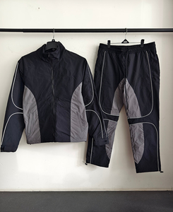 Conjuntos de retazos transpirables para atletas, fabricantes de chaquetas cortavientos de gran tamaño personalizadas, chándales de primavera con tiras reflectantes - Product Image 2