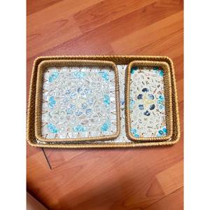 Plateau en rotin fait main pour le service de fête, cadeau et décoration intérieure, Vietnam - Product Image 3