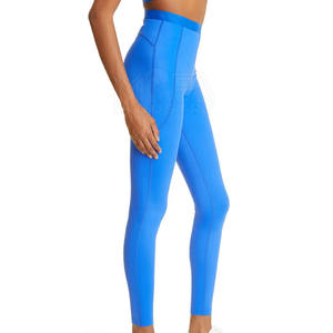 Venta al por mayor de alta cintura de nylon Spandex Yoga Leggings patrón sólido duradero pantalones de entrenamiento para las mujeres con cintura elástica - Product Image 4