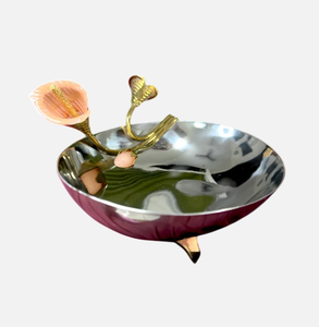 Elegante juego de tazones de tuerca de acero inoxidable hechos a mano con soporte de diseño de hoja de latón para decoración del hogar y servicio perfecto para servir aperitivos - Product Image 6