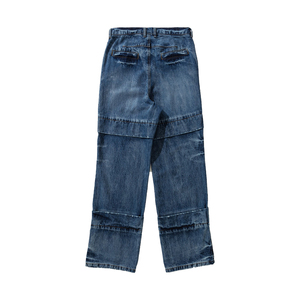 กางเกงยีนส์ขาตรงทรงหลวมสำหรับผู้ชายทรงหลวมขากว้างทรงเรียวขนาดพิเศษพร้อมโลโก้ออกแบบได้ตามต้องการ - Product Image 5