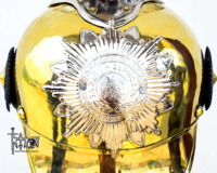 Armadura de Personaje de Cine y Televisión, Estilo Alemán Antiguo de 1860, en Latón y Acero Suave, con Diseño Troquelado e Impresión Offset, Venta al Por Mayor