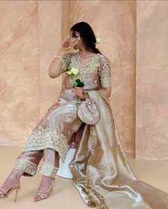 Presenting New Ready to Wear Special Fancy Design Heavy Embroidery and <b>Sequin</b> Work Cotton Salwar Kameez <b>Top</b> with Dupatta - Product Image 1