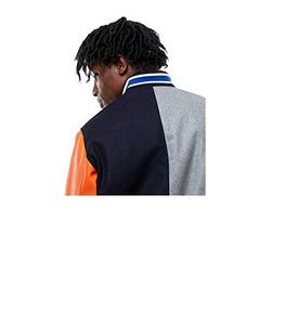 แจ็กเก็ตเบสบอลของผู้ชายวินเทจ, เสื้อแจ็คเก็ตบุผ้าหนาคอปกตั้งทรงหลวมอบอุ่นสำหรับฤดูใบไม้ผลิไฮสตรีทปักตัวอักษร - Product Image 6