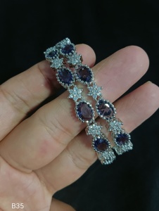 กำไลเพชรสไตล์คลาสสิกแบบอเมริกันกำไลชุบเงินและเพทายทรงลูกบาศก์แบบดั้งเดิมและทันสมัยสำหรับผู้หญิงและเด็กผู้หญิง - Product Image 6